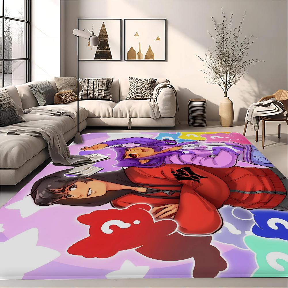 Cute Aphmau with Wings Long Rugs Cheaper Anti-slip Modern Living Room Balcony Printed Bedside Area Rugs