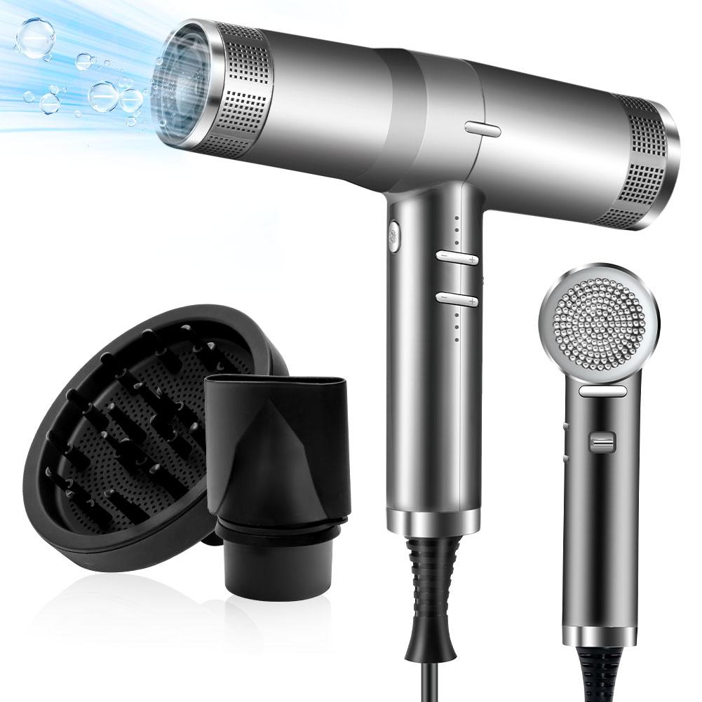 

Фен с высокой скоростью ветра и диффузором. Ионный фен. Фен для ухода за волосами с постоянной температурой.