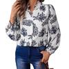 2026 Floral Print Women's Shirt: Elegant Stand Collar, Casual Fashion for Spring/Autumn.