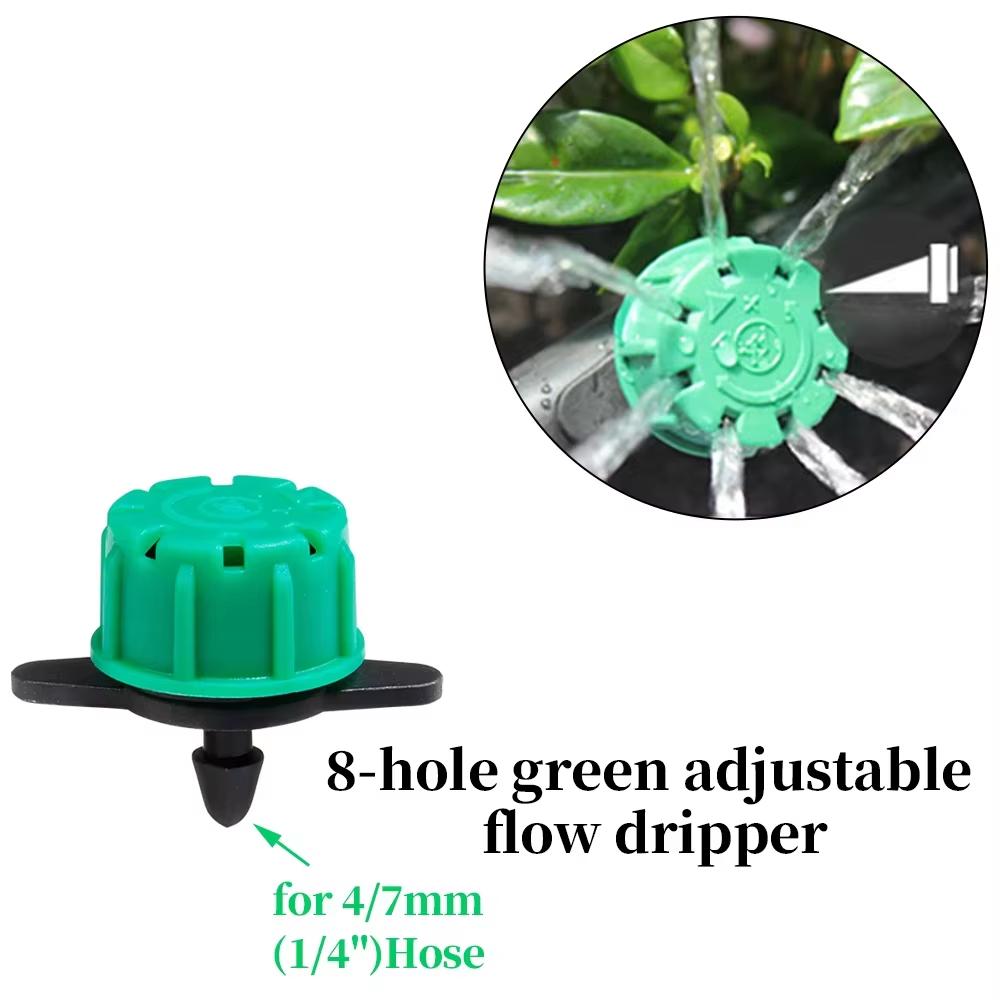 

Adjustable 1/4 Inch Emitter Drip Irrigation Sprinkler Gushing Dripper Micro Drip System for Watering Plants