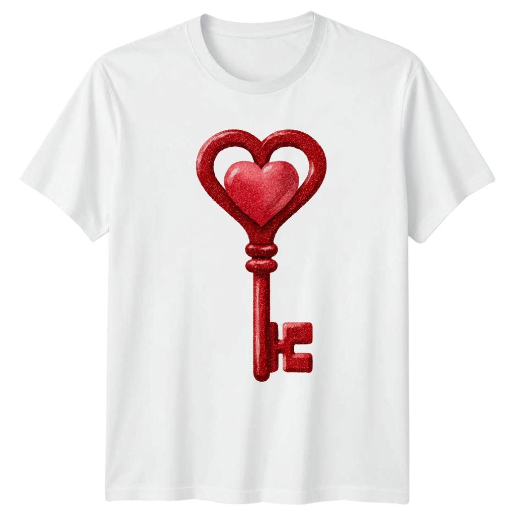 Heart Key Love Symbol Unisexs TShirt Unisexs Tee Graphic Unisex Top