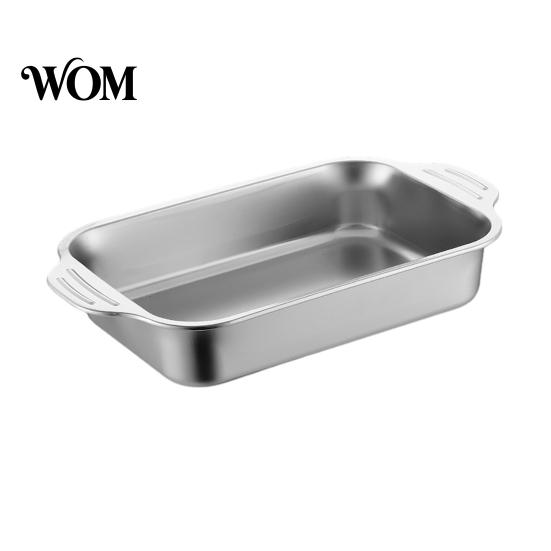 Sturdy Kitchen Roasting Pan Stainless Steel Baking Pan, with Handles, Heavy-Duty Rectangular Tray, Large Tray High Temperature Resistant Durable