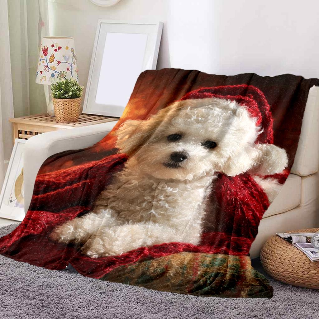 1Pc Cartoon Print Flannel Blanket, High Quality Comfortable for All Seasons, Home Decor, Warmth and Comfort, Perfect for Christmas Birthday Gift