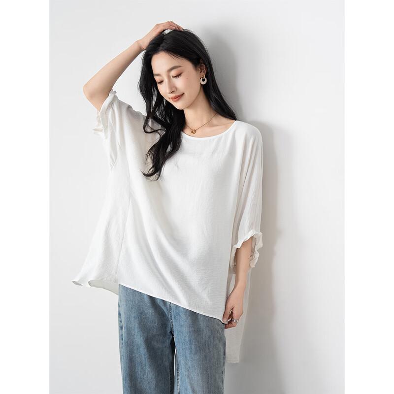 Aiyilian Women s Summer Thin Solid T-shirt M