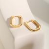 Hoop Earrings With Cubic Zirconia For Women, Metal CZ Gold Plated Huggie Hoops, Gometric Statement Jewelry