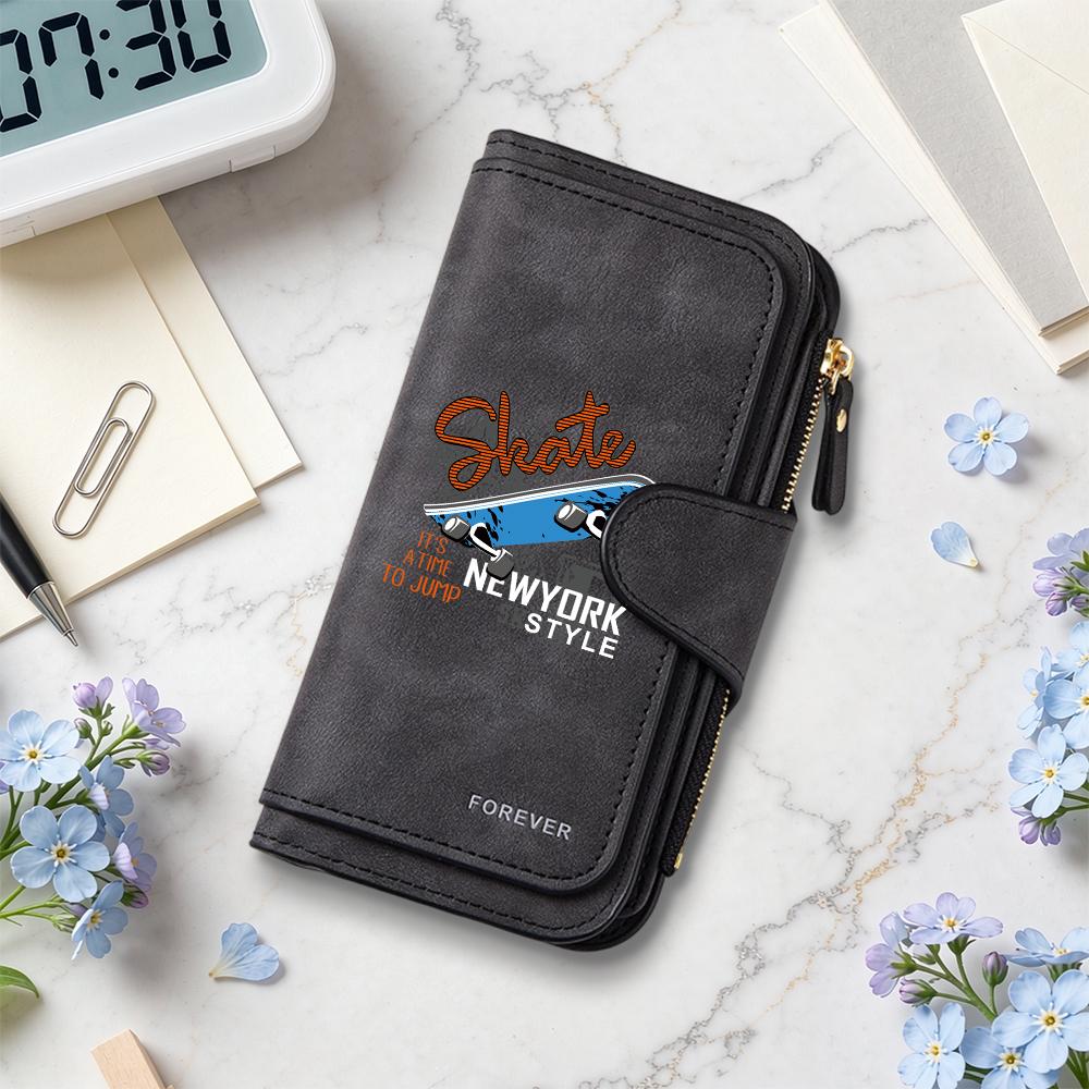 Skate New York Style Purse Fashion Casual Card Holder Long Wallet Forever