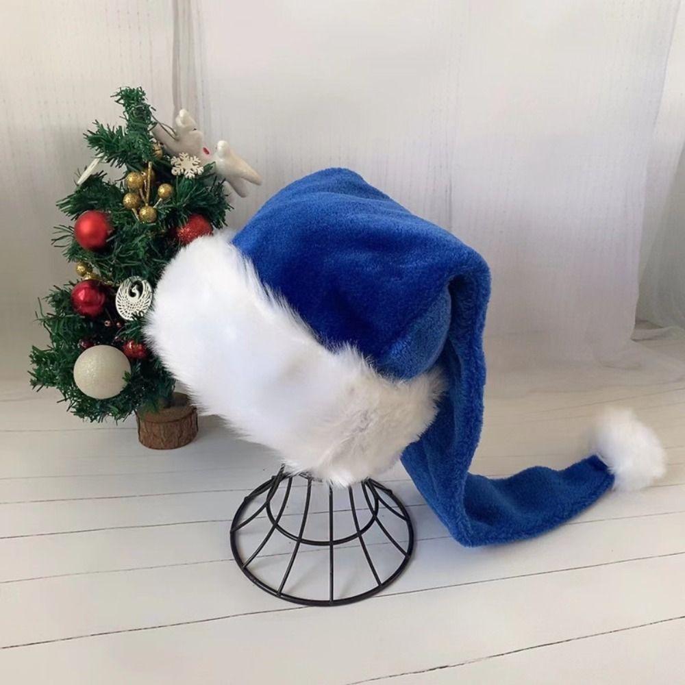 White Fur Fur Xmas Cap Red Hat Santa Hat Cosplay Supplies Plush Christmas Hat  Children Adult