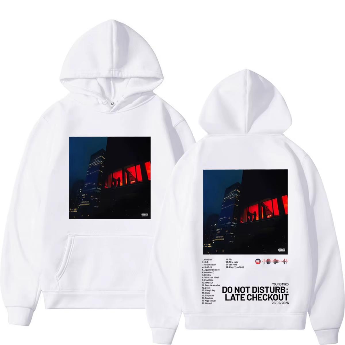 Rapper Young Miko Do Not Disturb Late Checkout Album 2026 Print Hoodie Men Women Fashion Pullover Vintage Printed Sweatshirt 4XL
