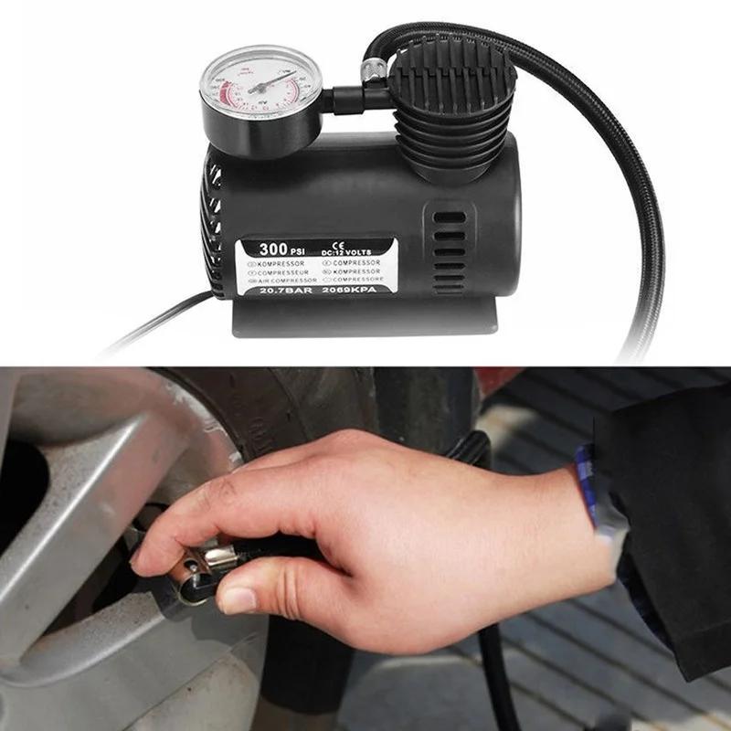 Car Accessories Automotive Durable Vehicle Mini Air Compressor 300 PSI Tire Inflator Pump 12V Car Parts