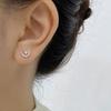 Moon Pearl ~ Earrings Inlaid with Diamond Moon Pearl Earrings C-shaped Diamond Pearl Earrings for Women