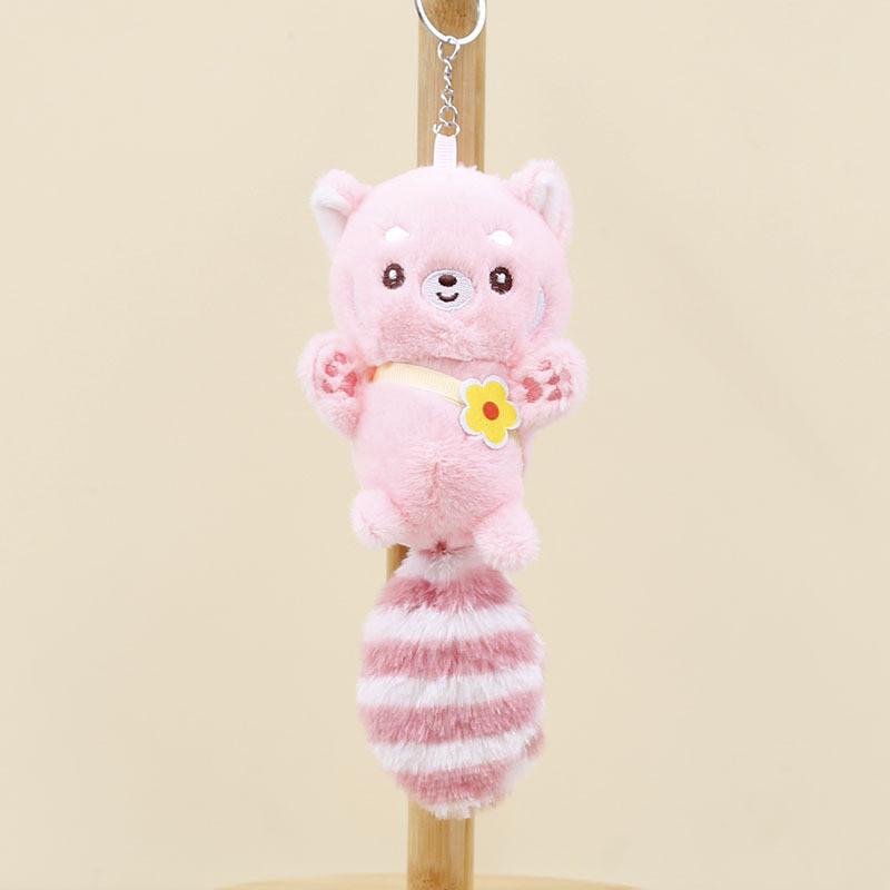 Adorable Plush Raccoon Keychain Cute Bear Stuffed Animal For Backpack
