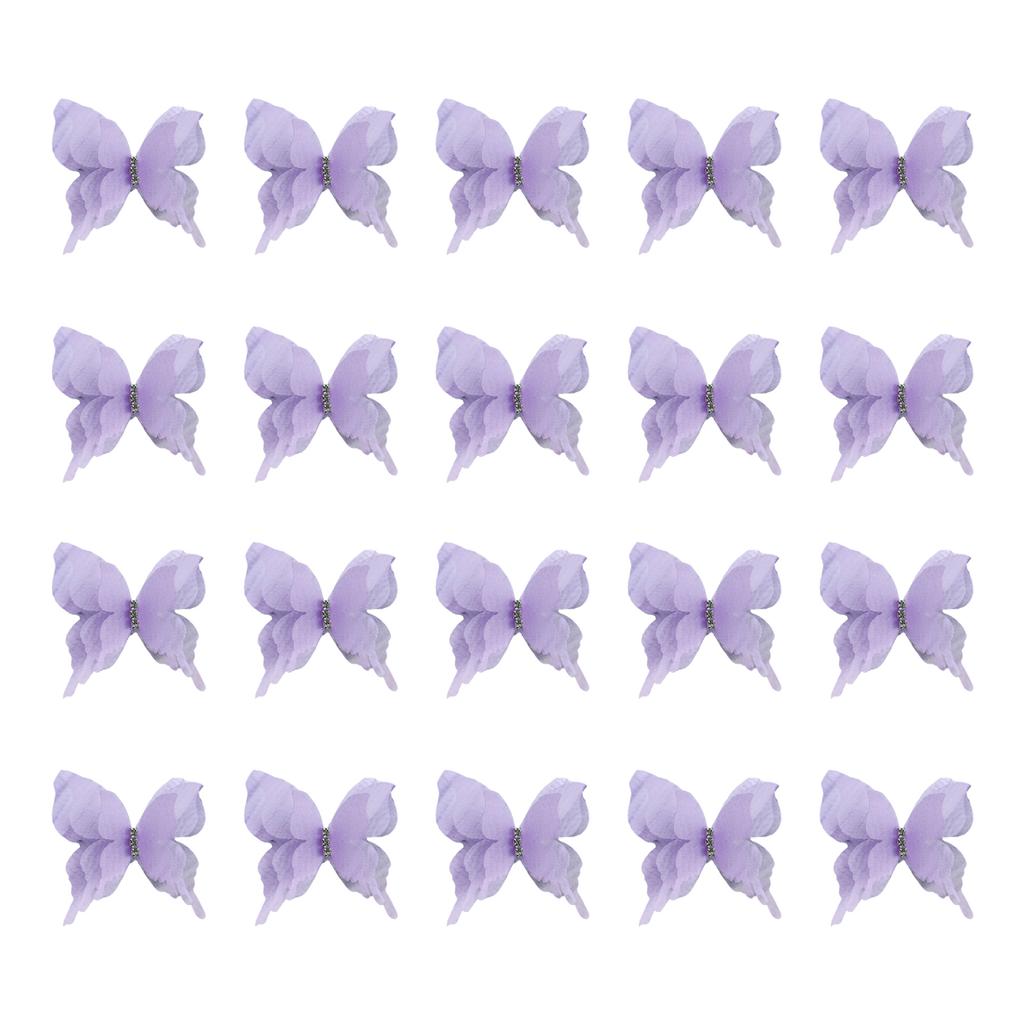 20PCS Embroidery Butterfly Appliques Sew On Patches for Sewing Craft Wedding Dress Clothing Decoration Hair Accessories