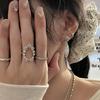Women's Geometric Oval Hollow Adjustable Fashion Ring - Stackable, Trendy & Versatile Index Finger Jewelry