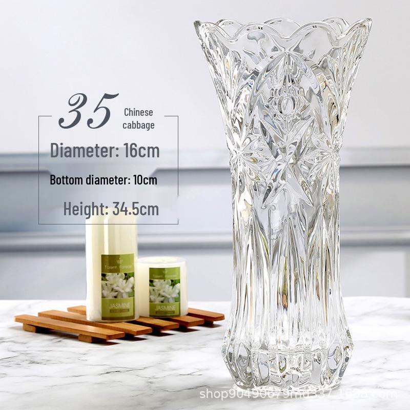 Thickened Transparent Glass Vase for Hydroponic Bamboo & Dry Flower Arrangement