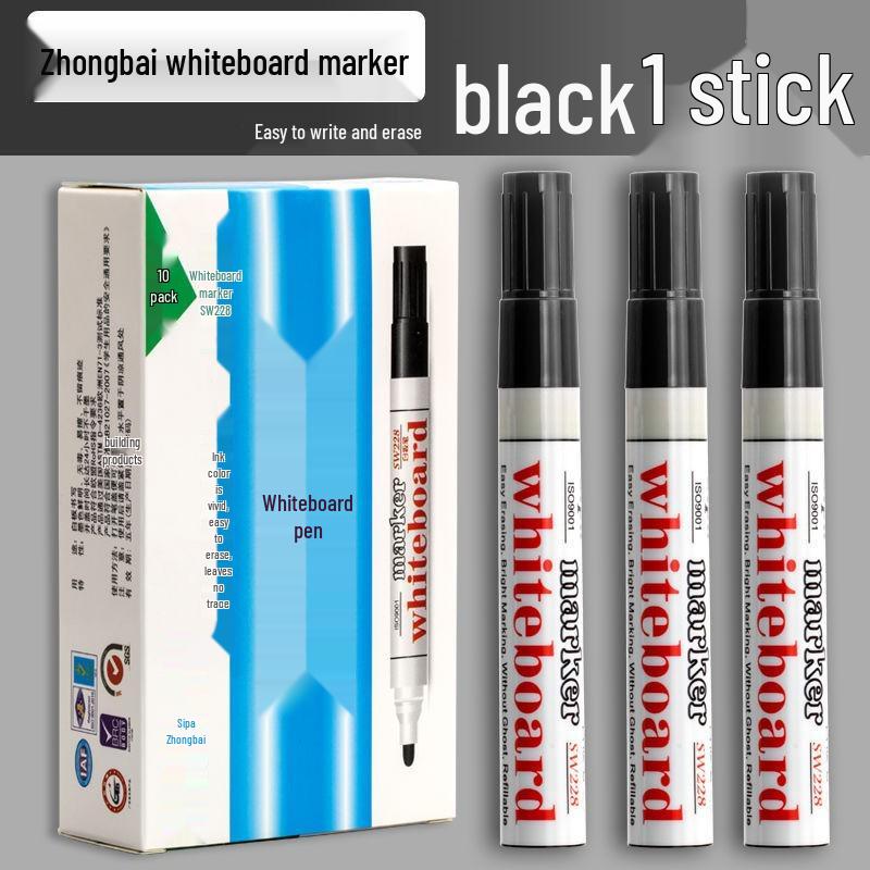 Livrare Gratuită la 100+ Markere pentru Tablă Albă Ștergibile Zhongbai - Vârf Rotund & Lat