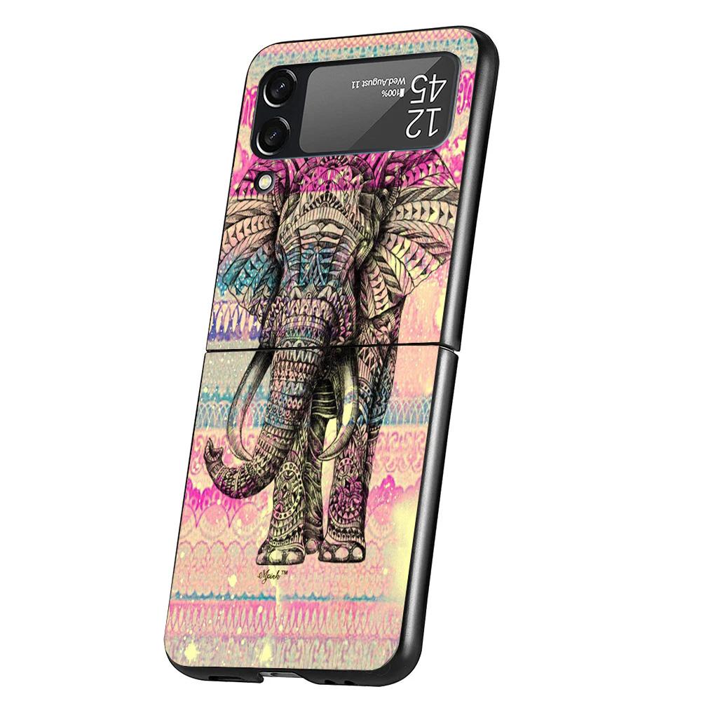Elephant Mandala Aztec Phone Case For Samsung Galaxy Z Flip 7 6 5 4 3 5G Cover ZFlip7 ZFlip6 ZFlip4 ZFlip5 ZFlip3 Coque Fundas G