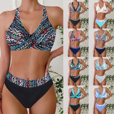 2025 European & American Plus Size Printed Bikini Swimwear Set