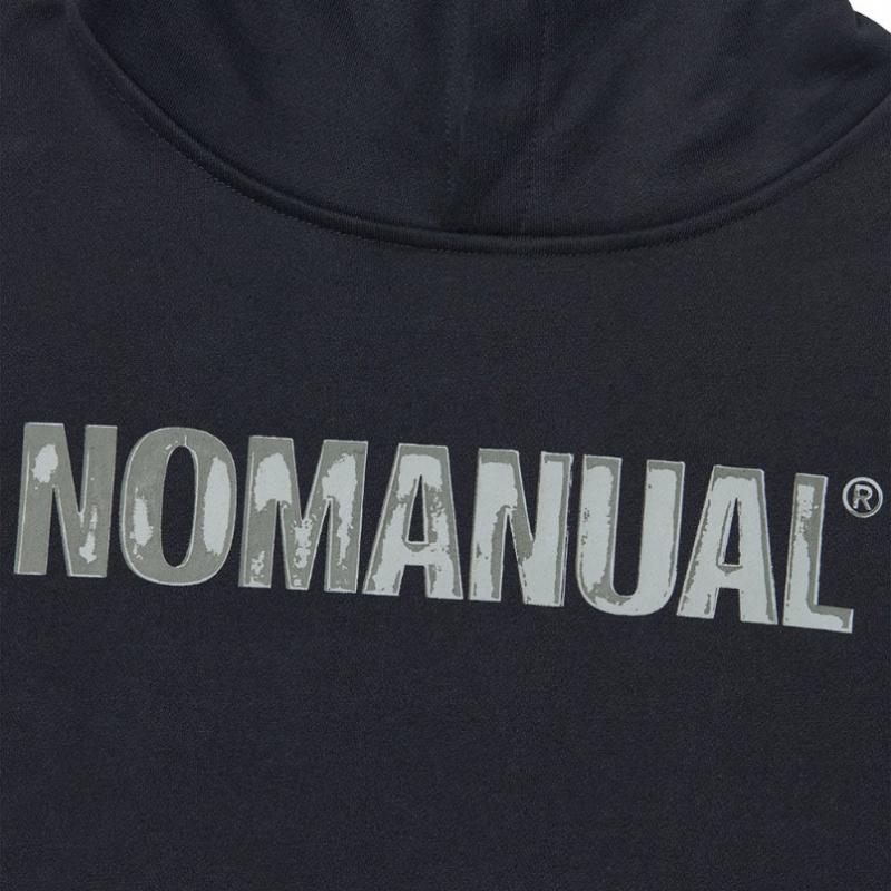 NOMANUAL Stamped Logo Hoodie   Black