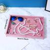 Storage Pink Earring Display Tray Stackable Rectangular Fabric Jewelry Box  Ring