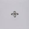 SURGERY Asymmetrical Metal Clover Logo Crop T-Shirt White