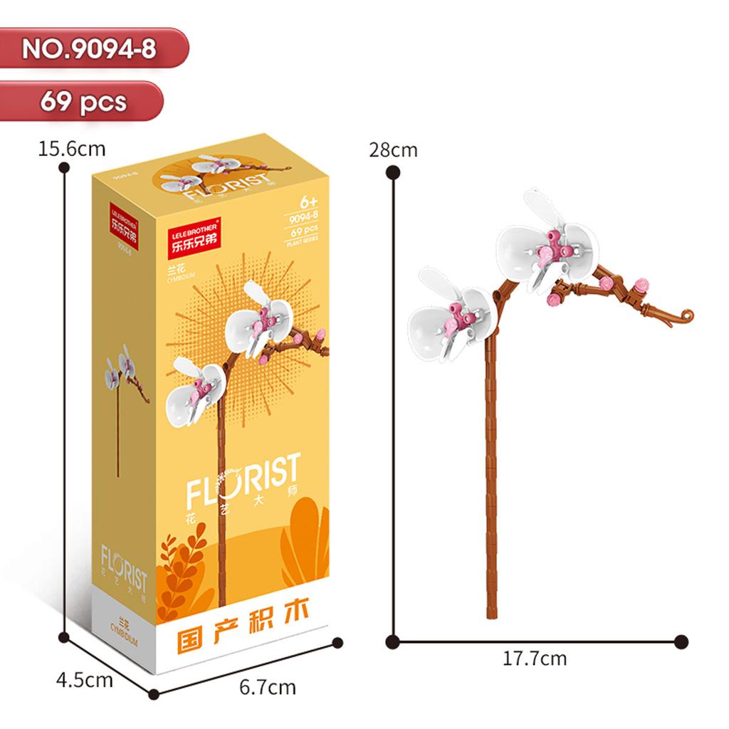 Hot Creative Small Building Block Flower Art Classic Brick Mini Potted Plant Gift For Girls Desk Decoration Simple Assembly Toys