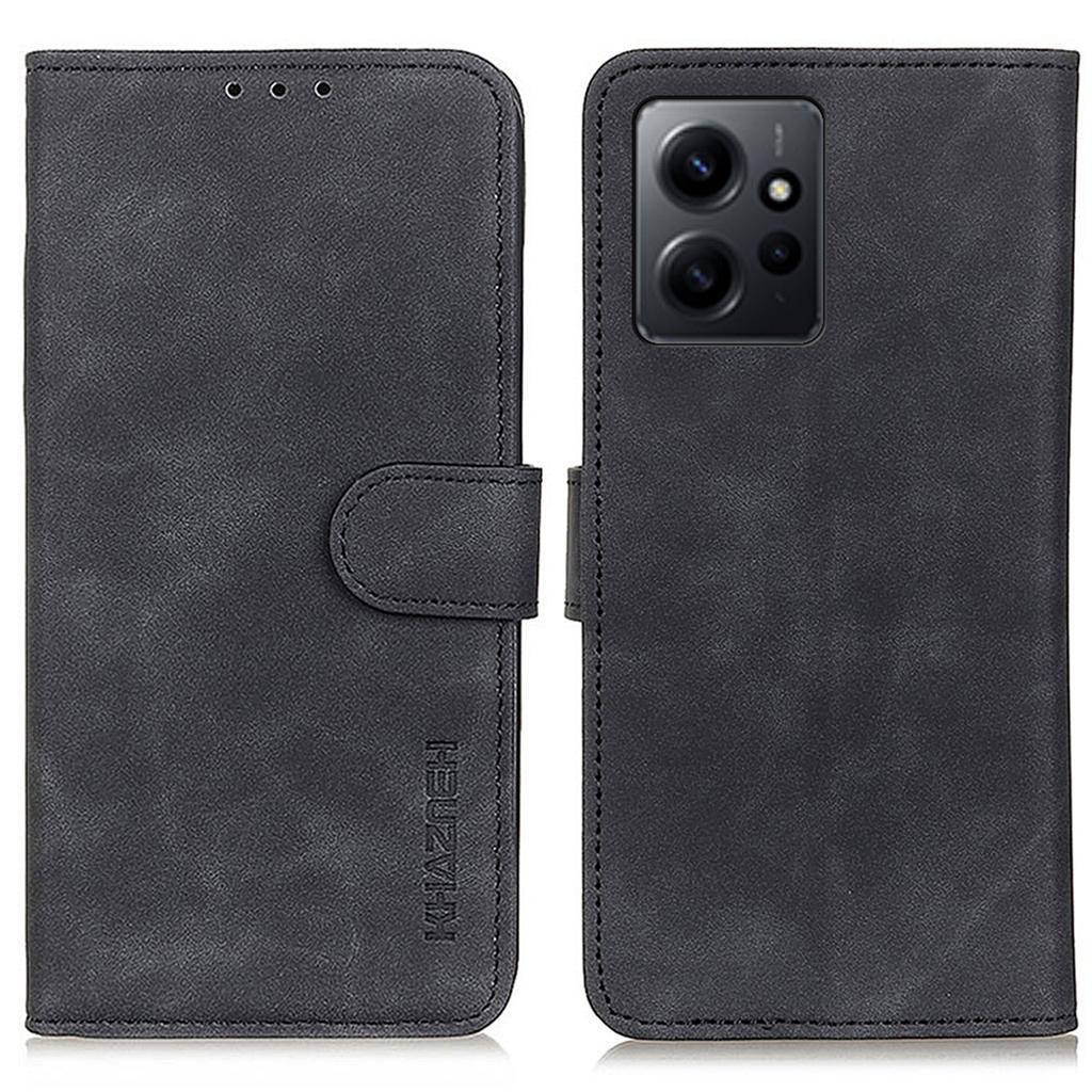 KHAZNEH For Xiaomi Redmi Note 12 4G Stand Phone Case Retro Texture Wallet PU Leather Phone Cover