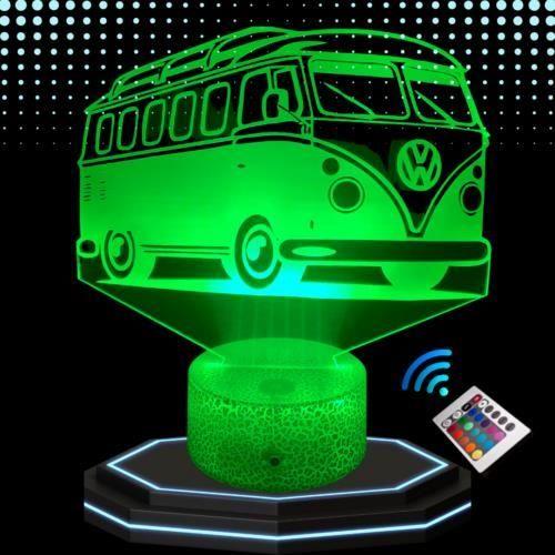 Lampe de chevet 3D LED - Volkswagen - Combi Van - Multicolore - Tactile - Décorative