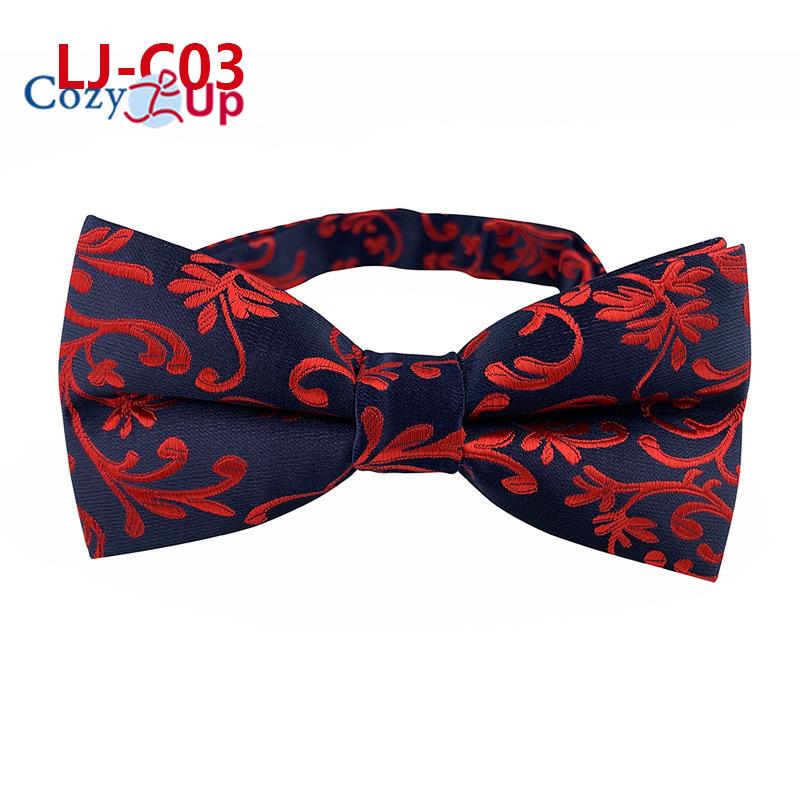Fashion Blue Paisley Bowtie  Set for Men Wedding Business Party Luxury Pre-tied Men's Bow Tie Gifts
