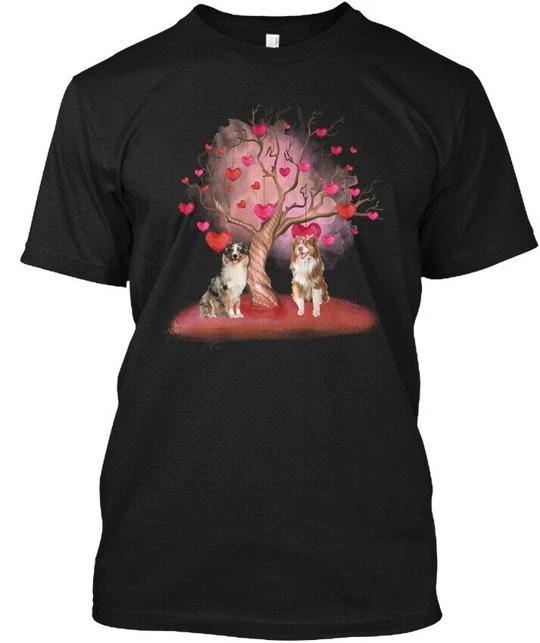 Australian Shepherd Heart Tree TTshirt Made in the USA Size S to 5XL 4XL