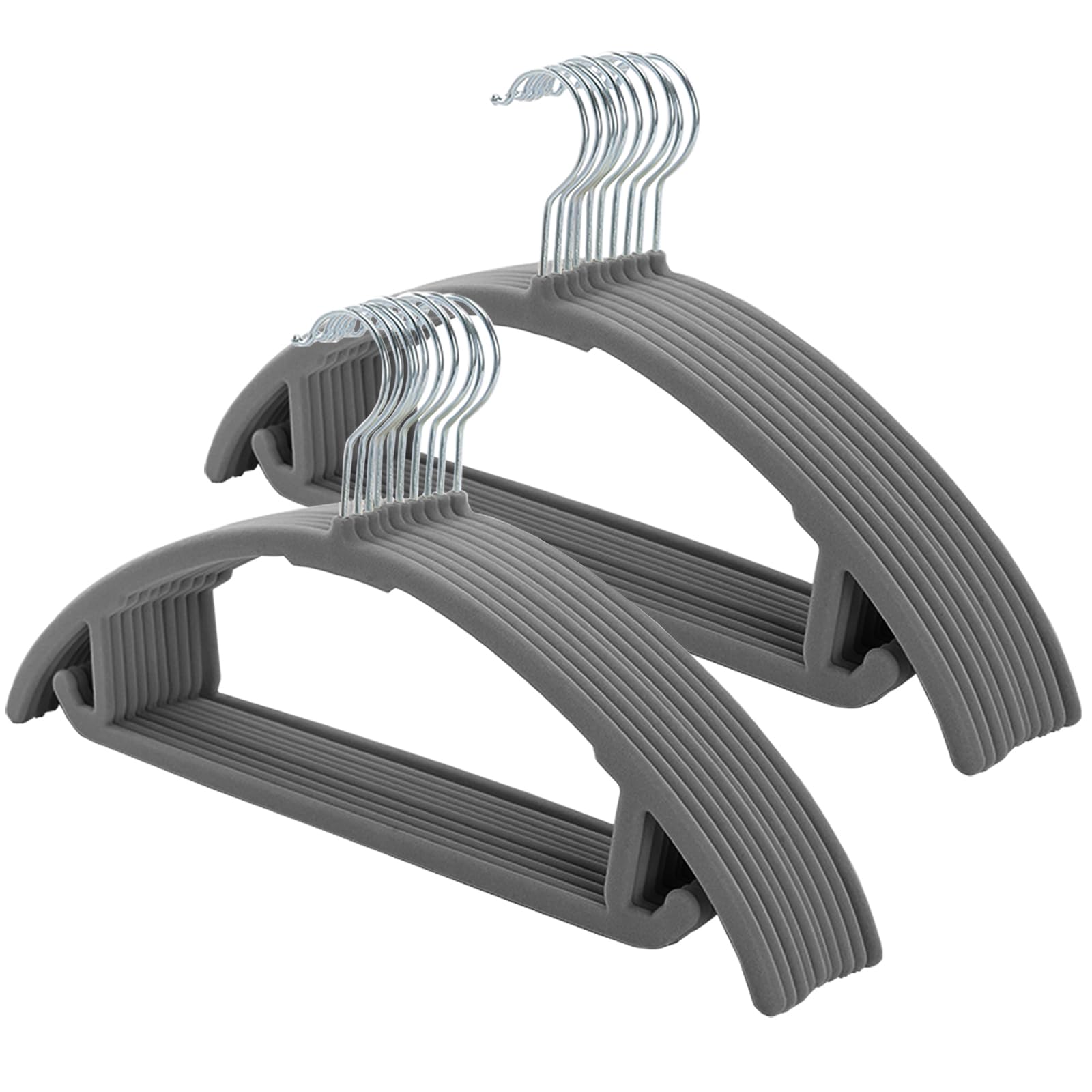 

AYO Prevents Clothes from Losing Rotating Gray Non-Slip Hangers, 20-Pack, Anti-Slip, Shape, 360-Degree Hook, Lightweight, Bendable, Sturdy, Storage, серый