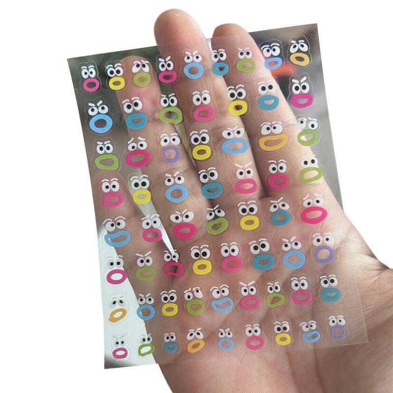 

1 шт. милые наклейки для ногтей Kawaii, креативные забавные наклейки для ногтей в виде монстра-рота, водонепроницаемые отклеивающиеся наклейки для ногтей 1Pcs