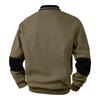 Men's Casual Loose Colorblock Print Lapel Button Long Sleeve Top