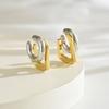 Gold Silver Double Layer Earrings Two-tone Design Huggie Earrings  Party Jewelry
