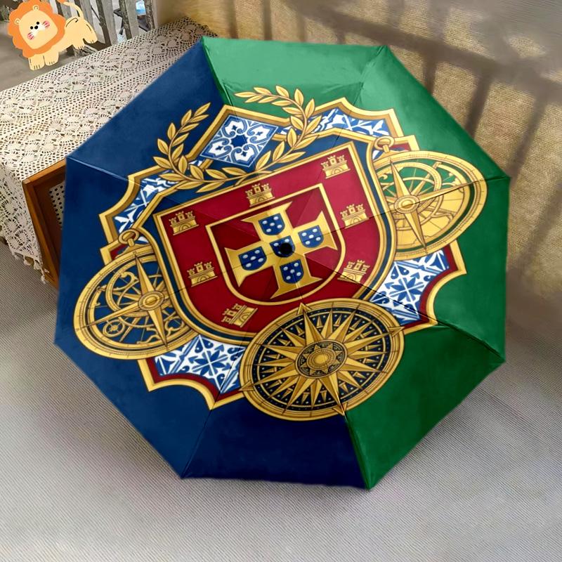 Royal Heraldry Regal Symbols Folding Umbrella Umbrella Durable Light Sun Umbrella Three Folds