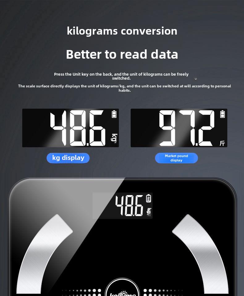 Bluetooth Body Fat Scale: Accurate Electronic Household Scale for Adults