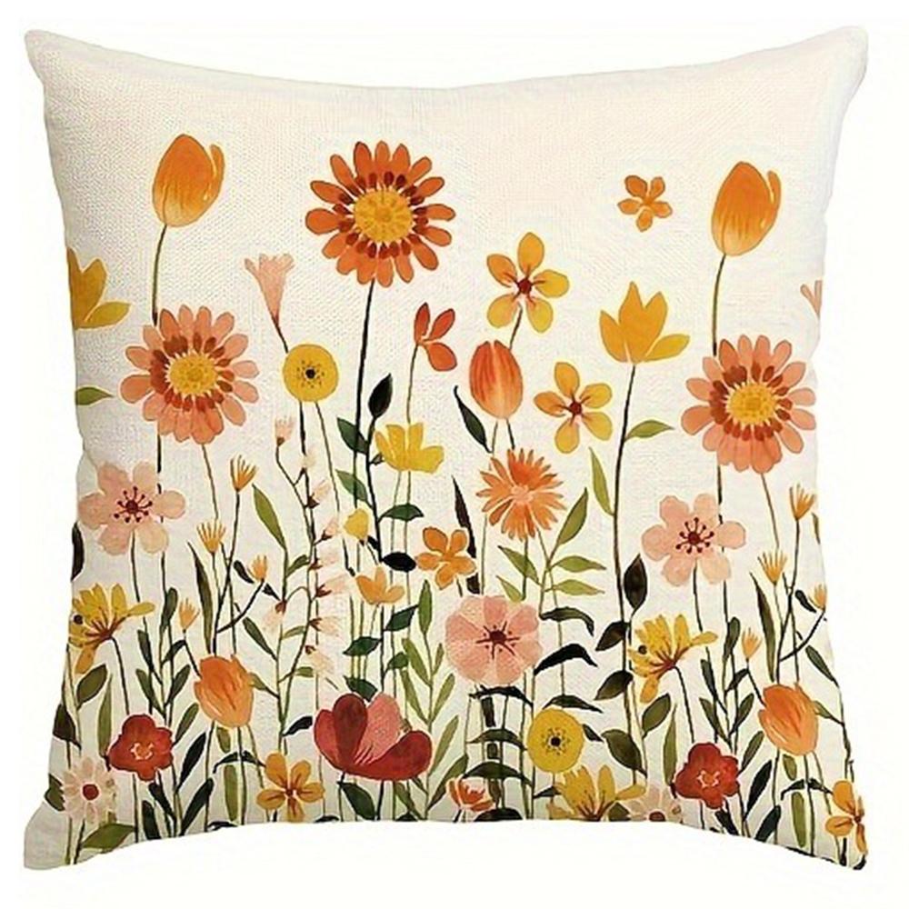 Poszewka na poduszkę z nadrukiem kwiatowym w pomarańczowe wzory dekoracja pokoju domowego poszewka na poduszkę pokój dzienny sofa krzesło poszewka na poduszkę