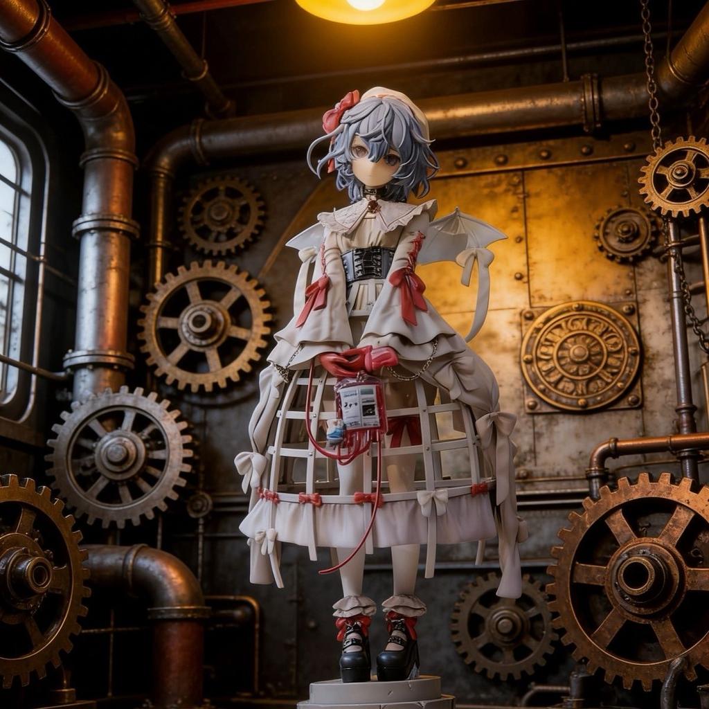 Touhou Project Remilia Scarlet Gothic Krankenschwester Figur Anime Actionfigur 25cm/9.84Zoll Beweglich PVC Sammlermodell Spielzeug Geschenk