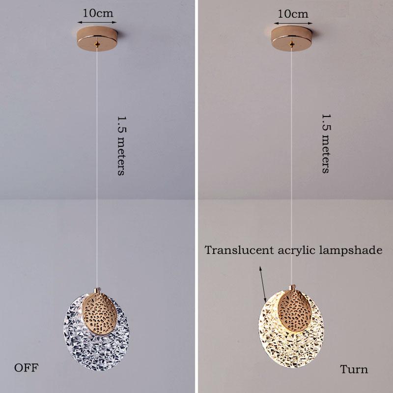 Nordic Gold LED Crystal Chandelier Indoor Lighting Home Living Room Decoration Dining Table Bar Bedroom Bedside Hanging Lamp