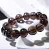 Natural Tea Crystal Bracelet for Men and Women, Single-loop Bracelet, Buddhist Beads, Solid Color Tea Crystal Bracelet, Pretty Smoky Quartz, Gift for