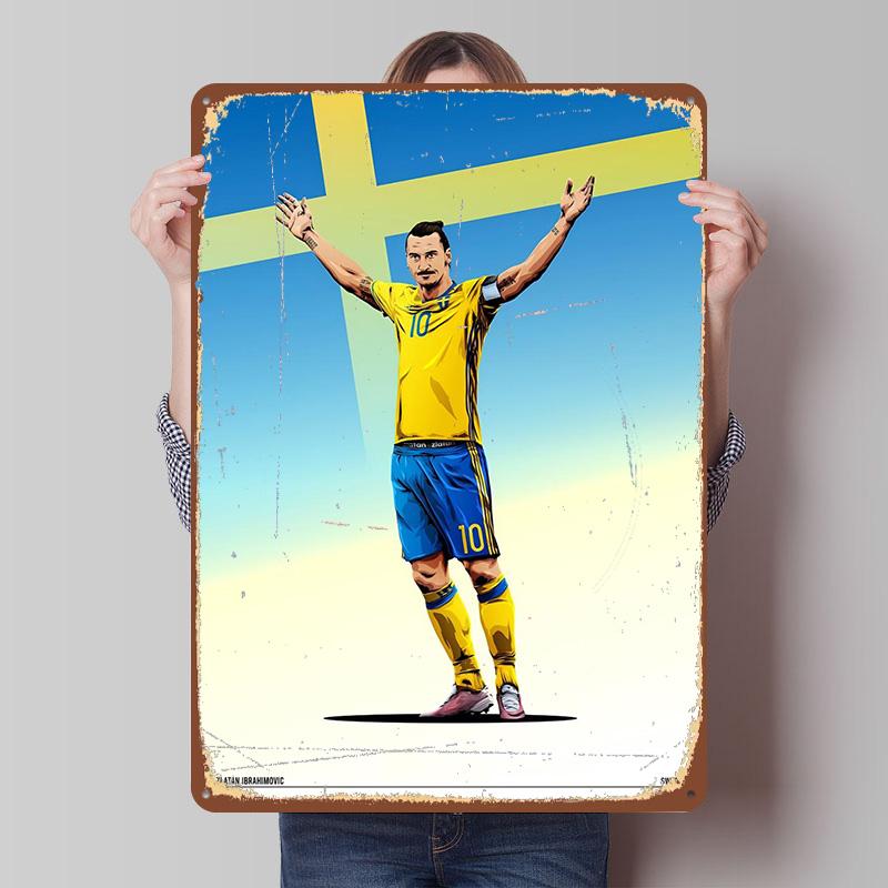 

Hala Football Legend Poster Customized Vintage Metal Signs Wall Art Retro Tin Plaque for Mancave Modern Home Decoration Luxury 7.9x11.8In(20x30cm)