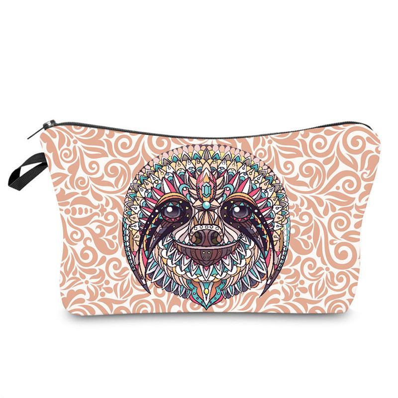 Stylish European And American Sloth Pattern Makeup Bag Ladies Handbag For Travel