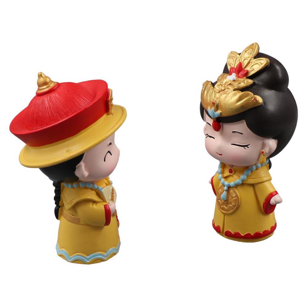 Chinese Emperor Chinese Emperor Empress Figurine Chinese Style Resin Queen Ornament  Girls