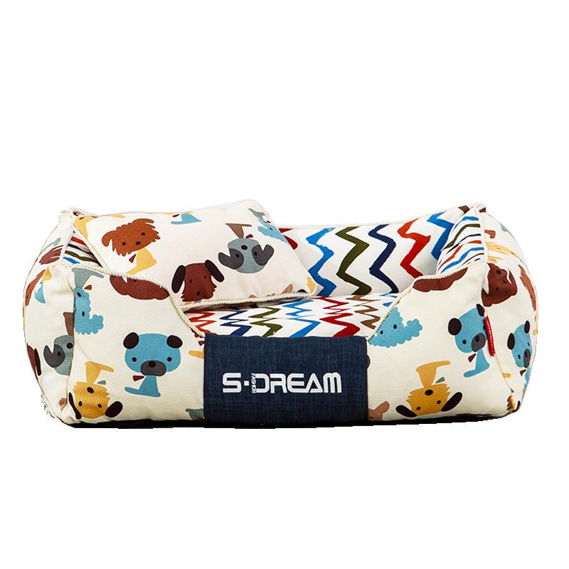 

Luxury Pet Bed Comfortable Removable Cat Puppy Bed Cotton Cloth Soft Wear-resistant Small Medium Dogs Beds Washable Pet Sofa S 45X35X18CM жовтий