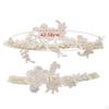 2 Pieces Bridal Garters Wedding Garter Set Thigh Rings Stretch Floral Pattern Lace Leg