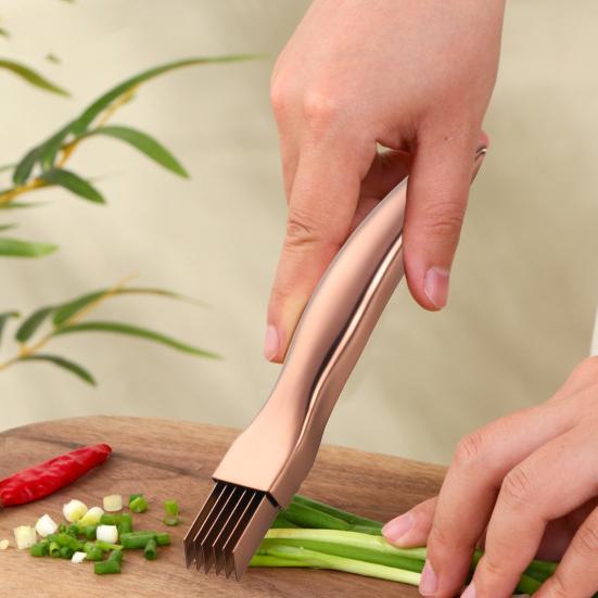 Stainless Steel Chopped Green Onion Knife Multi-Blade Kitchen Herb Cutter Multifunctional Scallion Shredding Tool Household Vegetable Slicer Gadget