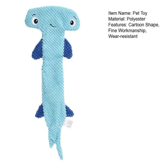 Yousheng Dog Squeaky Toy Tear-resistant Soft Hammerhead Shark Shape Pet Dog Chewing Toy for Home