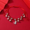 Zodiac red rope woven bell bracelet natal life men's and women's versatile hand rope anklet accessories