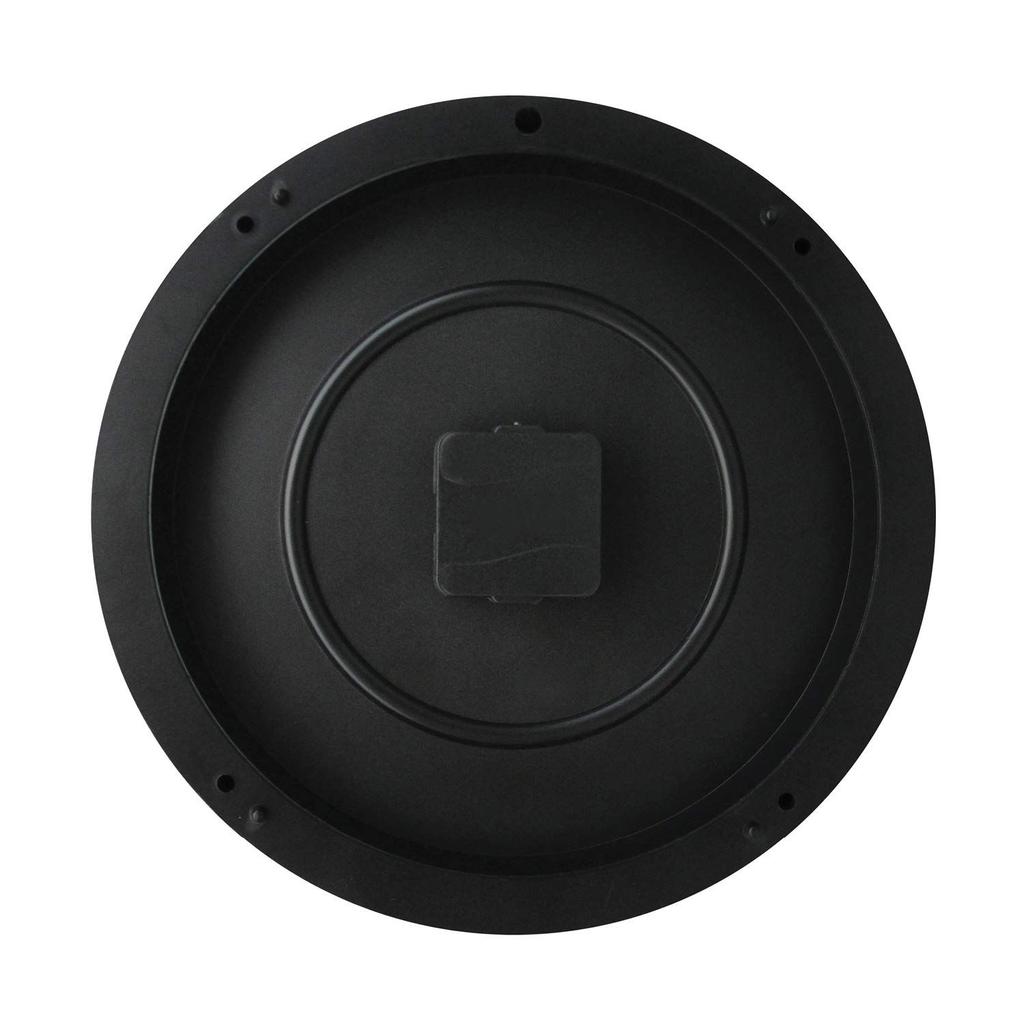 12-inch Plastic & Glass Wall Clock - Wood Craft (Silent Movement), Black