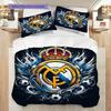 Real Madrid CF Vzorované povlečení Sada prošívaných dek s povlakem na polštář Domácí dekorace Narozeninový dárek (1 * povlak na přikrývku + 2 * povlak na polštář, bez výplně)