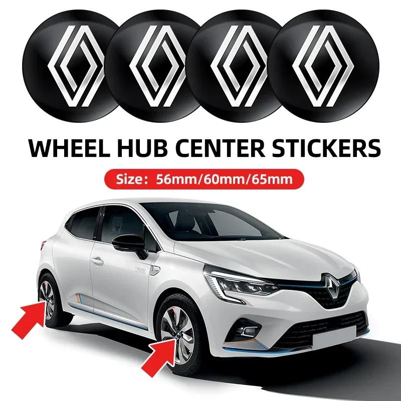 56mm 60mm 65mm Car Wheel Hub Center Cover Logo Sticker For Renault Clio 4 Megane 2 3 Captur Trafic Koleos Kadjar Grand Logan RS